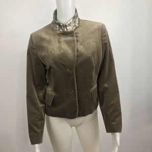 Kulson Sable Taupe Cotton Velvet Blazer Size 46